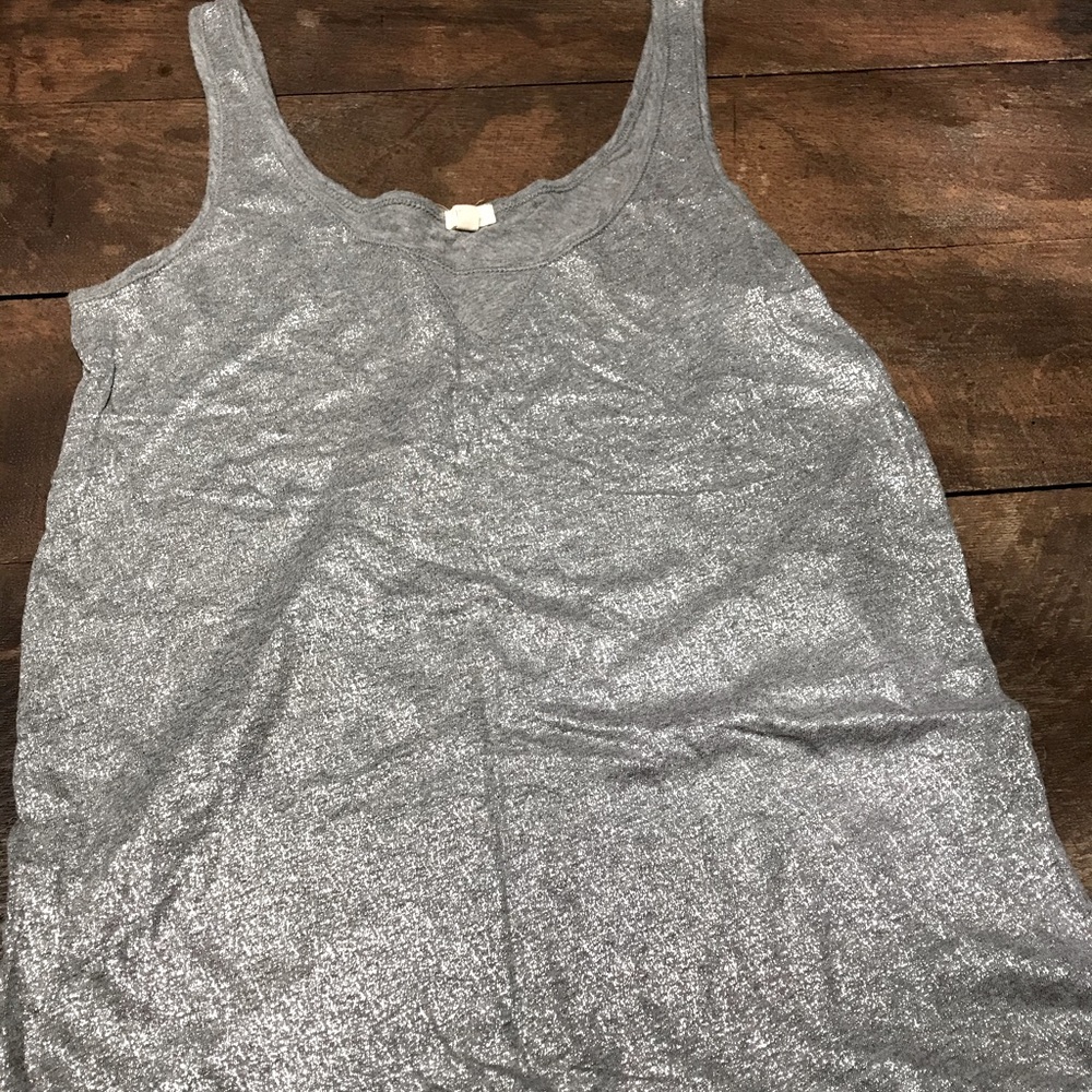 J. Crew Silver Metallic Tank Top